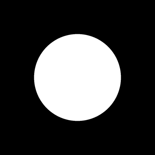 BlokArcade app icon: a white disc on black