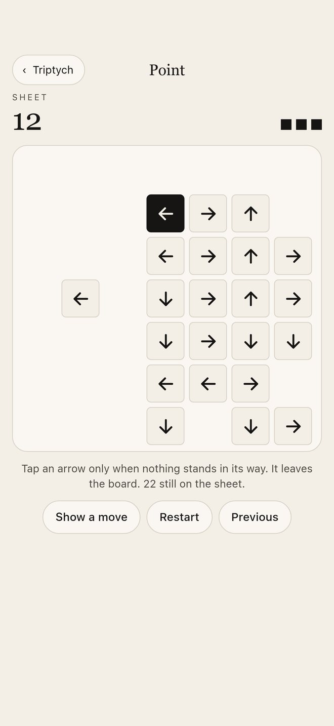 Point: a grid of arrows to send off the board